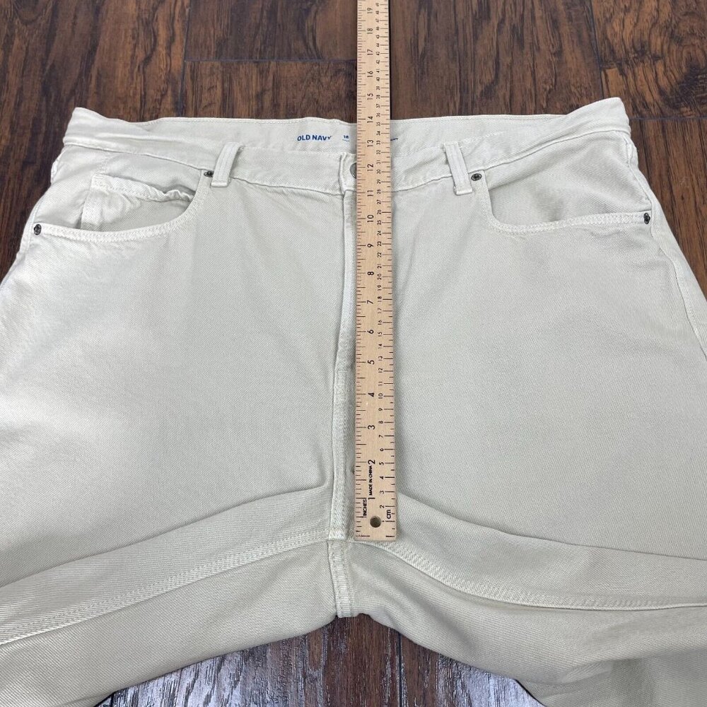 Old Navy Jeans 16 Tall High-Rise Slouchy Straight Crop Sand Non-Stretch Women's - Picture 9 of 12